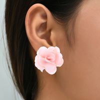 Vacation Flower Cloth Earrings Ear Studs main image 4