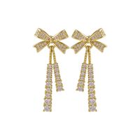 Trendy Fashion Wild Bow Earrings Tassel Design Copper Earrings main image 6