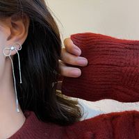 Koreanische Schleife Lange Quastenohrringe Weibliche Einzigartige Modische Ohrringe main image 1
