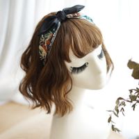 Retro Ethnic Embroidery Fabric Bow Wide Side Headband main image 4
