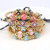 European And American Copper Beads Micro-inlaid Zircon Color Oil Dripping Devil's Eye Bracelet main image 1