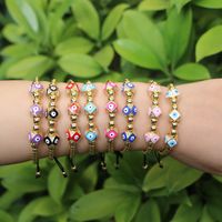 European And American Copper Beads Micro-inlaid Zircon Color Oil Dripping Devil's Eye Bracelet main image 3
