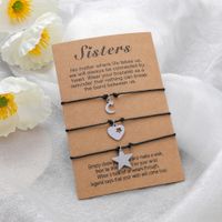 Thanksgiving Day Card Bracelet Personality Stainless Steel Stars And Moon Heart Braided Bracelet main image 1
