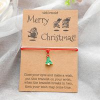 Christmas Series Hand Strap Alloy Dripping Santa Wax Cord Braided Adjustable Bracelet main image 4