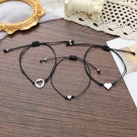 New Parent-child Bracelet Creative Stainless Steel Hollow Heart-shaped Wax Wire Braided Bracelet main image 4
