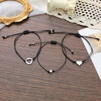 New Parent-child Gift Bracelet Creative Stainless Steel Hollow Heart 2-piece Braided Bracelet main image 4