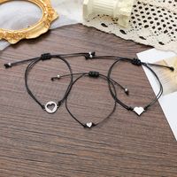 Nueva Pulsera De Regalo Para Padres E Hijos Pulsera Trenzada De 2 Piezas De Corazón Hueco De Acero Inoxidable Creativo main image 4