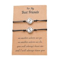 New Good Friend Card Bracelet Personality Fashion Stainless Steel Tai Chi Braided Bracelet main image 6