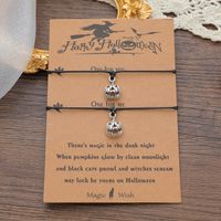 New Pumpkin Head Funny Halloween Bracelet Fashion Push-pull Woven Card Bracelet Wholesale main image 1