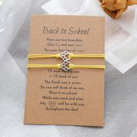 New Dog Paw Card Bracelet Parent-child Gift Wax Thread Braided Bracelet 2-piece Set main image 3