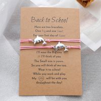 New Dolphin School Season Card Bracelet Parent-child Alloy Small Animal Woven Bracelet 2-piece Set main image 5