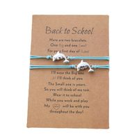 New Dolphin School Season Card Bracelet Parent-child Alloy Small Animal Woven Bracelet 2-piece Set main image 2
