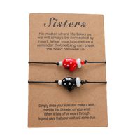 Sister Card Bracelet 2-piece Set European And American Personality Glass Glove Braided Bracelet main image 1