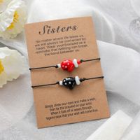Sister Card Bracelet 2-piece Set European And American Personality Glass Glove Braided Bracelet main image 3