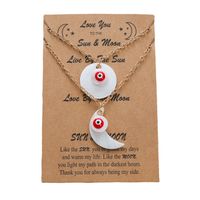 New Couple Necklace 2-piece Set Creative Personality Shell Demon Eye Sun Moon Necklace main image 2