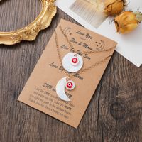 New Couple Necklace 2-piece Set Creative Personality Shell Demon Eye Sun Moon Necklace main image 4
