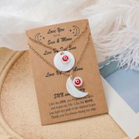 New Couple Necklace 2-piece Set Creative Personality Shell Demon Eye Sun Moon Necklace main image 5