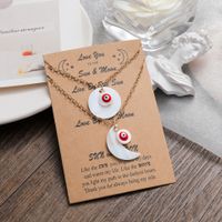 New Couple Necklace 2-piece Set Creative Personality Shell Demon Eye Sun Moon Necklace main image 6