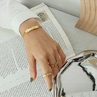 Light Luxury Trend Fashion Pattern Bracelet Titanium Steel Plated 18k Gold Niche Hand Jewelry main image 4