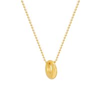 Korean Niche Fashion Oval Pendant Titanium Steel Necklace 18k Real Gold Plated Simple Jewelry main image 6