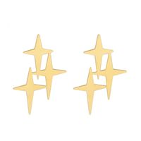 Boucles D'oreilles Simples En Acier Titane Étoile Croix Exagérée main image 6