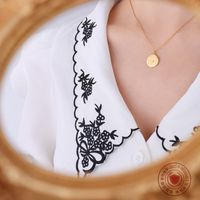 Fashionable Geometric Awning Star Inlaid Pearl Titanium Steel Plated 18k Real Gold Necklace main image 4