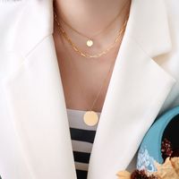 Fashion Three-layered Clavicle Chain Titanium Steel Plated 18k Real Gold Necklace Wholesale main image 3