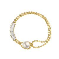 Bracelet En Or 18 Carats En Acier Au Titane Avec Boucle En Perles D&#39;imitation De Style Rétro Européen Et Américain main image 6