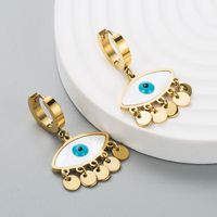 Fashion Geometric Devil's Eyes Titanium Steel Earrings main image 1