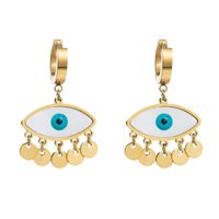 Fashion Geometric Devil's Eyes Titanium Steel Earrings main image 6