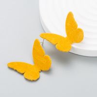 Fashion Solid Color Flocking Butterfly Simple Earrings main image 3
