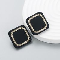 Fashion Geometric Square Resin Rhinestone Earrings main image 5