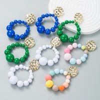 Fashion New Exaggerated Color Round Bead Alloy Earrings main image 1
