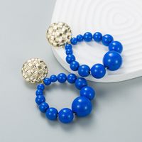 Nouvelles Boucles D&#39;oreilles En Alliage De Perles Rondes De Couleur Exagérée main image 3