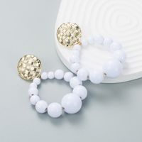Nouvelles Boucles D&#39;oreilles En Alliage De Perles Rondes De Couleur Exagérée main image 4