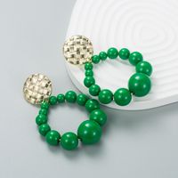 Fashion New Exaggerated Color Round Bead Alloy Earrings main image 5