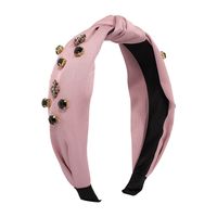 Simple Solid Color Knotted Hair Accessories Rhinestone Retro Headband main image 6