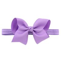 Children's Handmade Solid Color Flower Bow Baby Headband Wholesale sku image 5