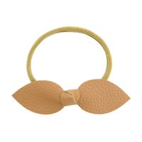 Leather Bow Exquisite Hair Tie Girl Cute Headband Rubber Band Headdress sku image 3