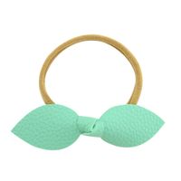 Leather Bow Exquisite Hair Tie Girl Cute Headband Rubber Band Headdress sku image 4