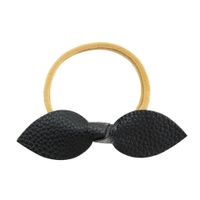 Leather Bow Exquisite Hair Tie Girl Cute Headband Rubber Band Headdress sku image 5
