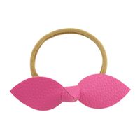 Leather Bow Exquisite Hair Tie Girl Cute Headband Rubber Band Headdress sku image 12
