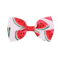 New Fruit Print Bow Hairpin Baby Watermelon Bangs Clip Children's Hair Accessories sku image 2