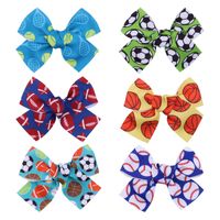 Spring And Summer Printing Bow Hairpin Cute Girl Tie Ponytail Headdress Wholesale sku image 1