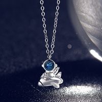 Astronaut Sterling Silver Couple Clavicle Chain Light Luxury Niche Pendant Necklace Female sku image 5