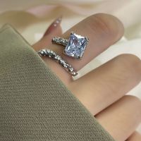 1 Piece Fashion Geometric Metal Plating Artificial Gemstones Women's Open Ring sku image 1