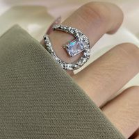 1 Piece Fashion Geometric Metal Plating Artificial Gemstones Women's Open Ring sku image 3