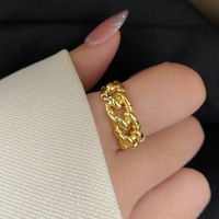 Cross-wound Simple Golden Texture Fine Twisted Fashion Ring sku image 4