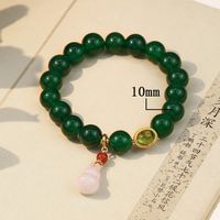 Moda Ágata Verde Calcedonia Moda Simple Pulsera Cristal Blanco Jade Colgante Pulsera sku image 1