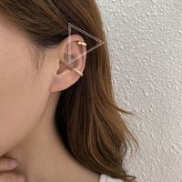 French Luxury Zircon No Pierced Ear Clip Simple Diamond-shaped Earring sku image 2